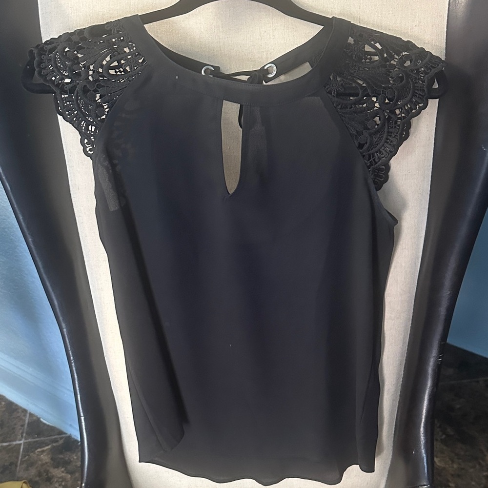 Express Black Lace Sleeve Women's Top